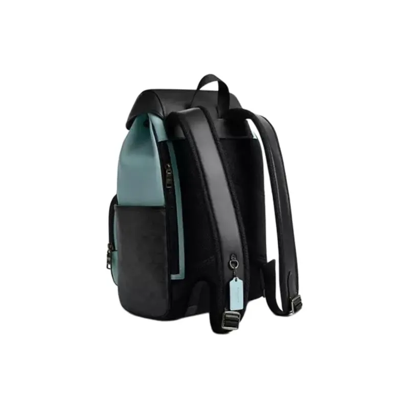 COACH RACER Calfskin With Coated Canvas Backpack Medium Size Men's Blue & Black-1