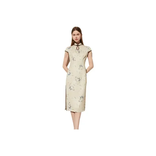 DPLAY Short Sleeved Dress Women's White Magnolia Garden