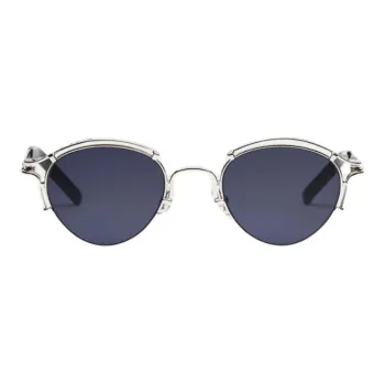 Jean Paul Gaultier Stainless Steel Glass Browline Sunglasses Unisex Transparent