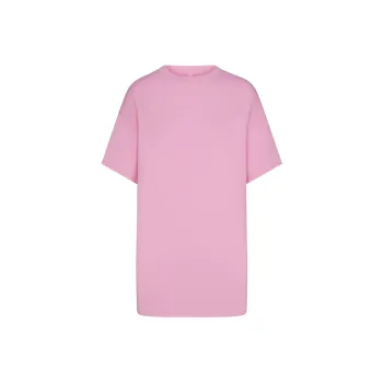 SKIMS SLEEP T SHIRT MINI DRESS Short Sleeved Dresses Women's BUBBLE GUM/Bubble Gum
