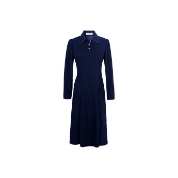 MISSSHINE Long Sleeved Dresses Women's Navy Blue
