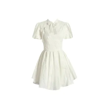 Icicofficial Short Sleeved Dress Women's Ecru