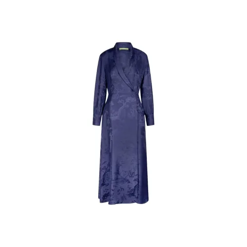 Shanghai Tang Winding Stream Party Silk Wrap Dress
