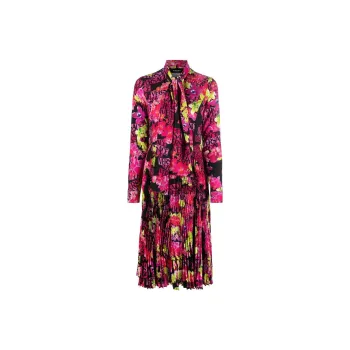 VERSACE Allover Floral Printed Midi Dress