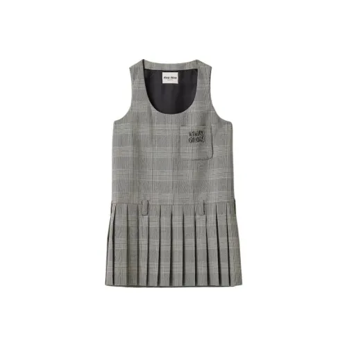 MIU MIU Sleeveless Dress Women's Gray