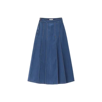 UNIQLO Denim Long Skirt Women's 62 Medium Blue