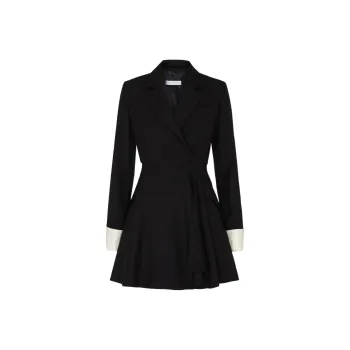 MaxMara Pleated Long Sleeved Blazer Dress