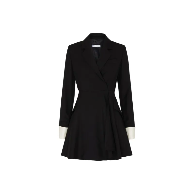 MaxMara Pleated Long Sleeved Blazer Dress-0