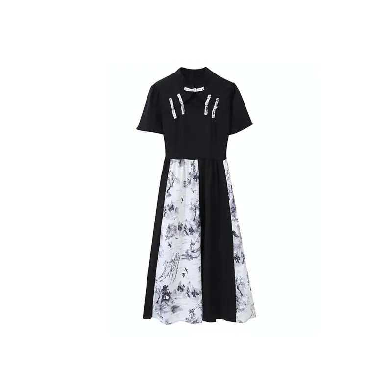 JOSR Short Sleeved Dresses Women's Black-0