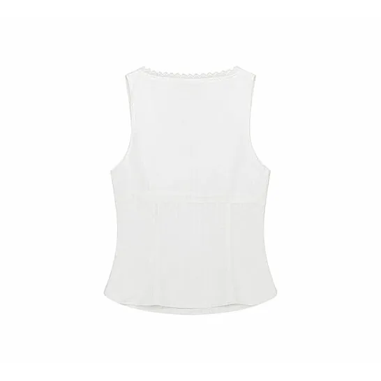 1ESS LA MODE Tank Tops Women's White-1