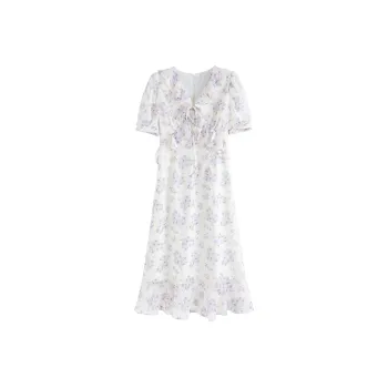 HUASJ Short Sleeved Dresses Women's Purple Rose