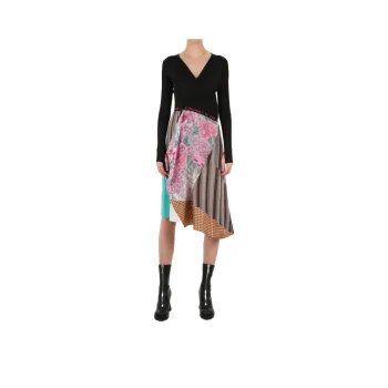 Marine Serre Silk Scarves Hybrid Wrap Dress