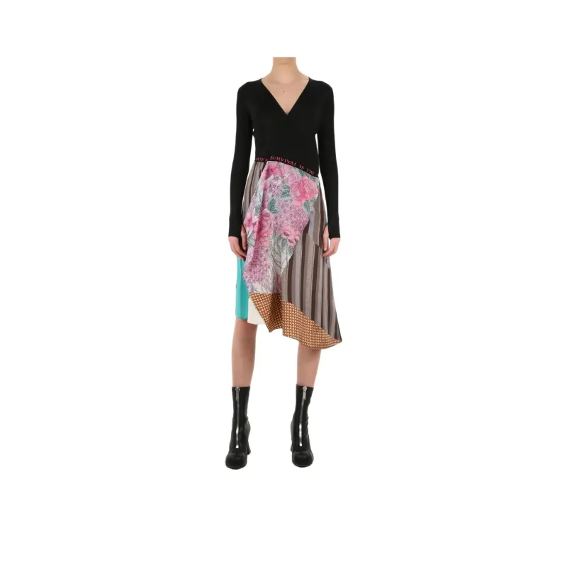 Marine Serre Silk Scarves Hybrid Wrap Dress-0