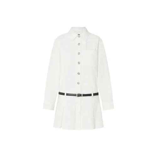 MO&CO Long-Sleeved Dresses Women's Denim White