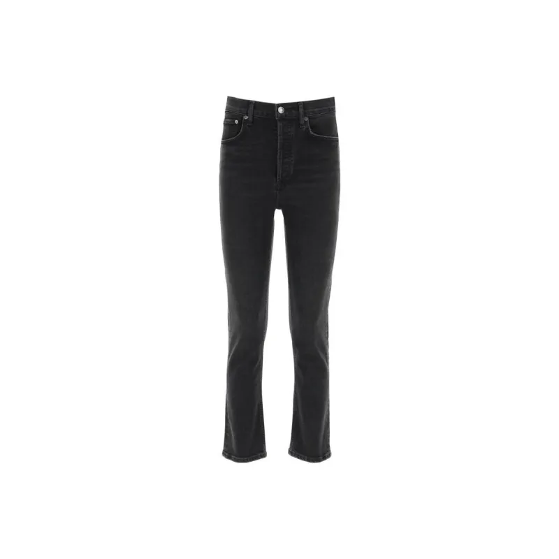 AGOLDE Riley Straight Leg Cropped Jeans-0