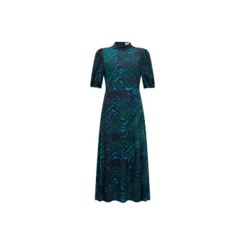 DVF Diane Von Furstenberg FW23 Short Sleeved Dress Women's Blue