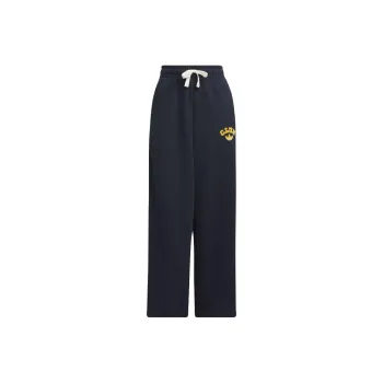 Adidas Originals COLLEGIATE WIDE LEG SWEAT JOGGERS Knitted Sports Pants Women's Dark Navy Blue