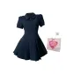Navy Blue Short-Sleeved Dress+Box