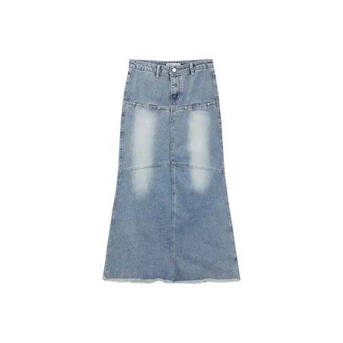 PAIN OR PLEASURE Denim Long Skirts Women's Blue