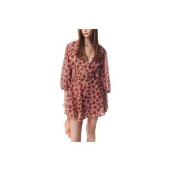 CHANEL Long-Sleeved Dresses Women's Pale Orange