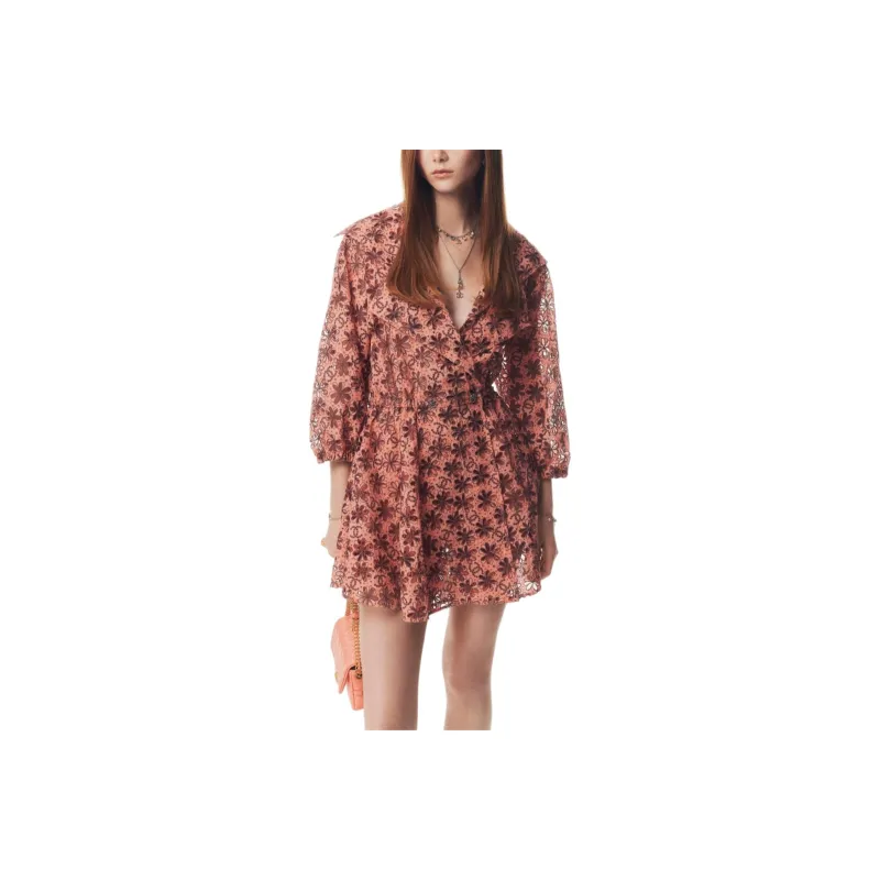 CHANEL Long-Sleeved Dresses Women's Pale Orange-0