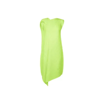 PLEATS PLEASE ISSEY MIYAKE SS25 Short Sleeved Dress Women's Neon Yellow