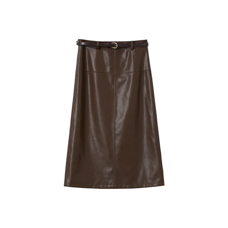 Mambe Leather Long Skirts Women's-6