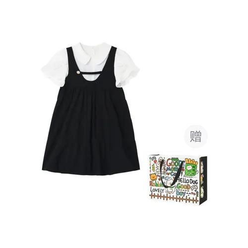 OURUOKE Short Sleeved Dress Women's Black Shopping Bag