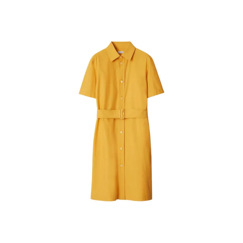Burberry Short Sleeved Dress Women's Yellow-0
