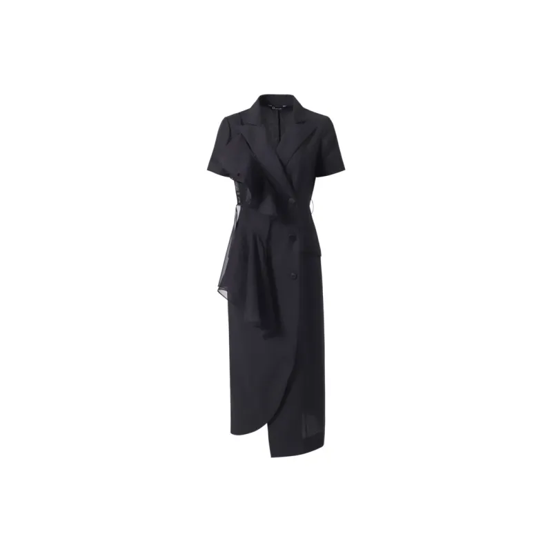 IDPAN Short Sleeved Dress Women's Black-0