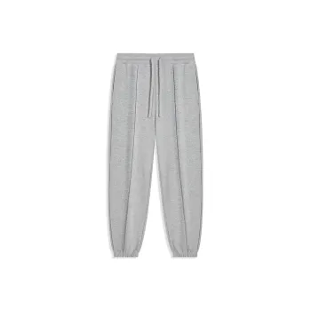 XTEP Little C Pants Knitted Sports Pants Fleece-Lined Women's Light Heather Gray