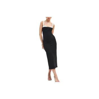 REFORMATION Nelle Knit Dress Slip Dresses Women's Black