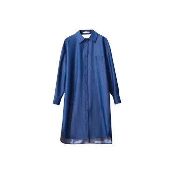 AMII Long Sleeved Dress Women's Denim Blue