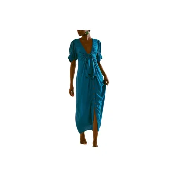 FREE PEOPLE Vintage Summer Midi Dress Short-Sleeved Dresses Women's Seaport Style