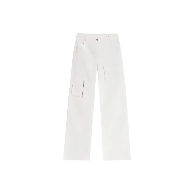 YINLEI Cargo Pants Women's White-0