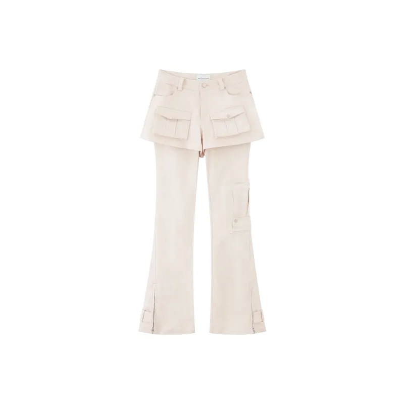 RUNTOTHEFUTURE Cargo Pants Women's Beige Apricot-0