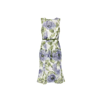 Marchesa Notte Floral-embroidered Tulle Midi Dress