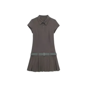 YGPRW Short Sleeved Dress Women's Gray