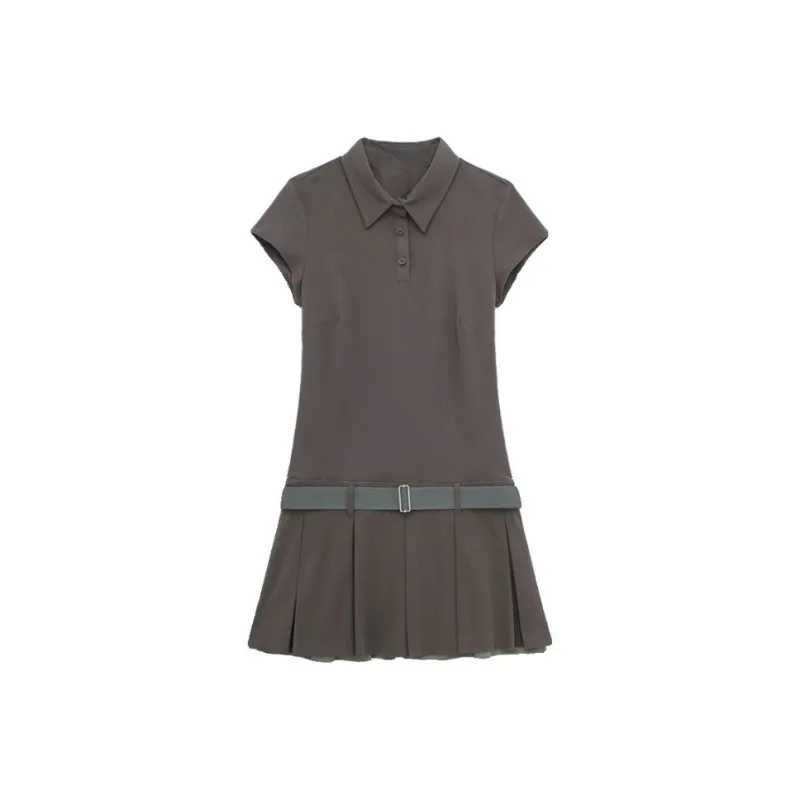 YGPRW Short Sleeved Dress Women's Gray-0