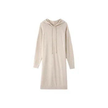 IHIMI Long Sleeved Dresses Women's Beige Apricot