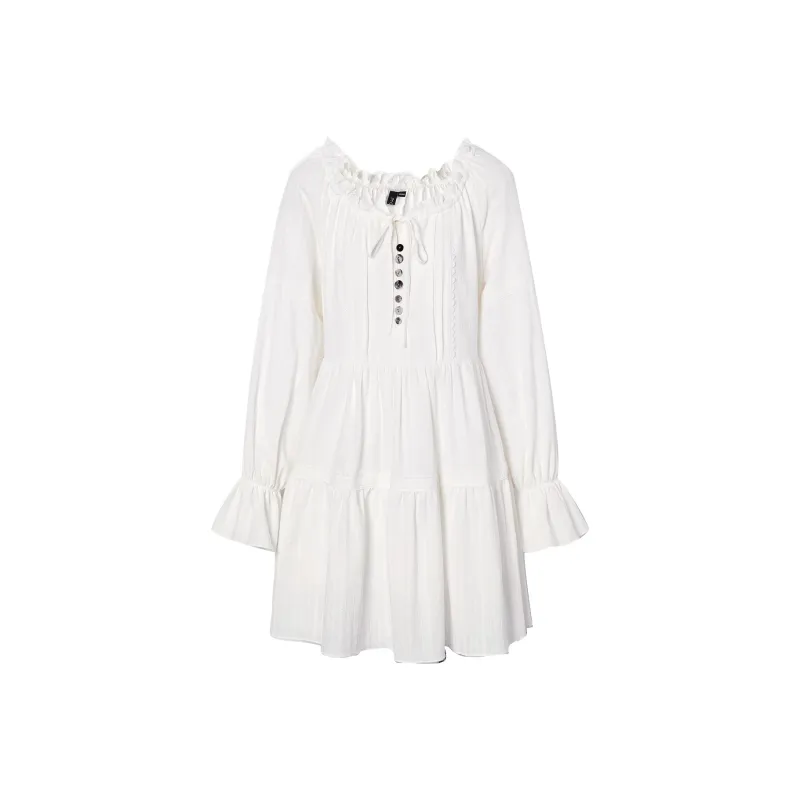 I'M ONE Long Sleeved Dresses Women's White-0