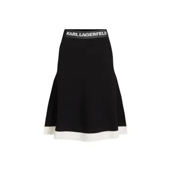 KARL LAGERFELD FW24 Knit Long Skirts Women's Black