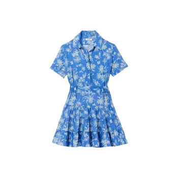 Sandro Short Sleeved Dress Women's Blue