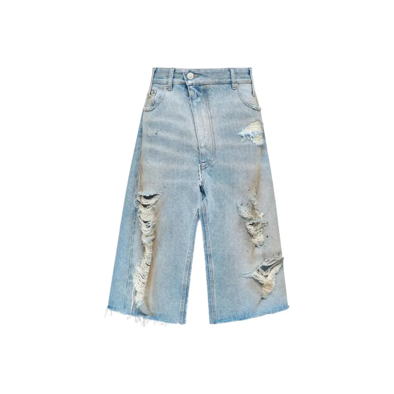 MM6 Maison Margiela Ripped detail Denim Skirt-0