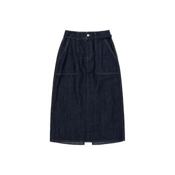 Lee Denim Long Skirt Women's Dark Blue