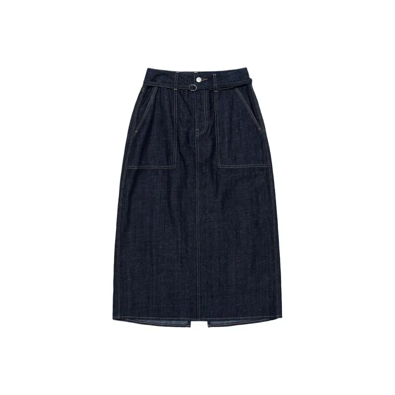 Lee Denim Long Skirt Women's Dark Blue-0