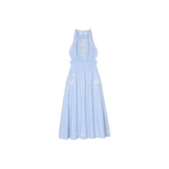 Sandro SS24 Sleeveless Dress Women's Sky Blue