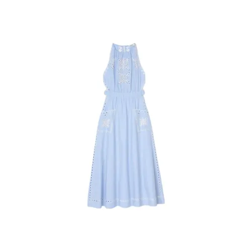 Sandro SS24 Sleeveless Dress Women's Sky Blue