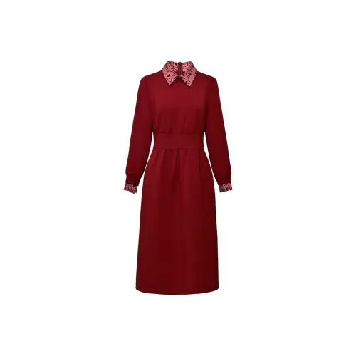 DIFFIE RIEGER Long-Sleeved Dresses Women's Red