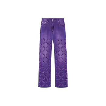 VERSACE Ripped detail Straight leg Jeans